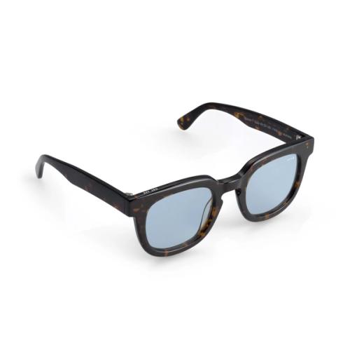 Sunglasses angled packshot with blue tinted lenses — eyewear photography GoPackshot