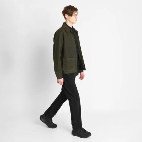 Jacket on-model walking pose photography — menswear ecommerce GoPackshot