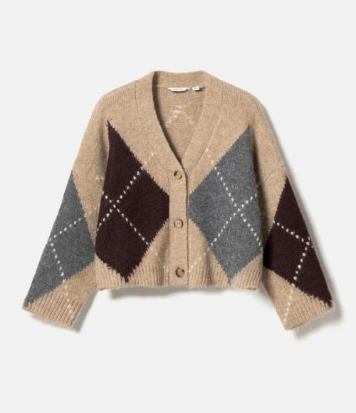 Cardigan flat-lay packshot on white background — womenswear ecommerce GoPackshot