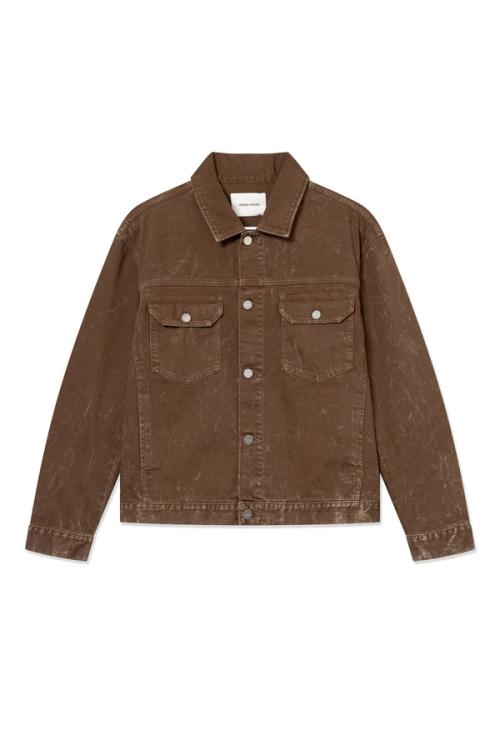 Denim jacket flat-lay packshot — studio photography GoPackshot