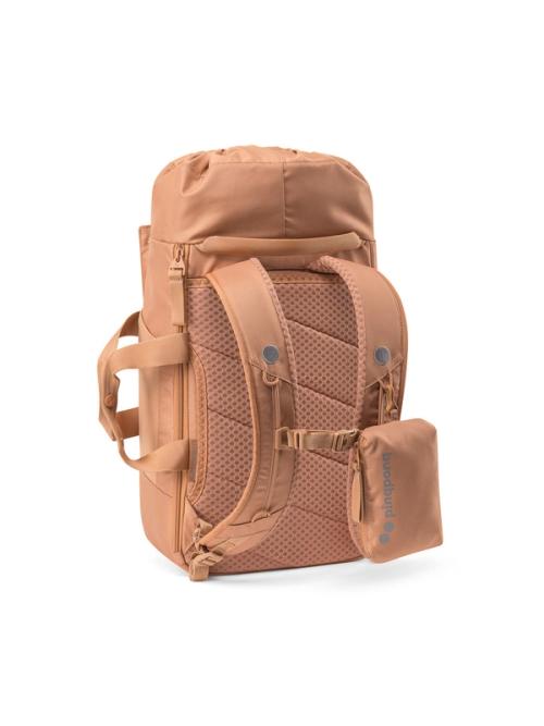 Hiking backpack back panel detail — ecommerce GoPackshot studio