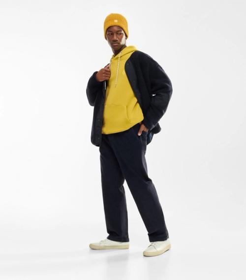 Hoodie on-model layered outfit photography — menswear ecommerce GoPackshot