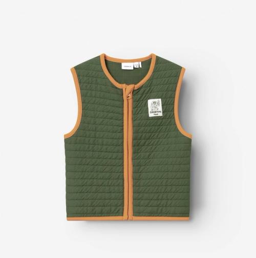Kids quilted vest packshot on white background — childrenswear ecommerce GoPackshot