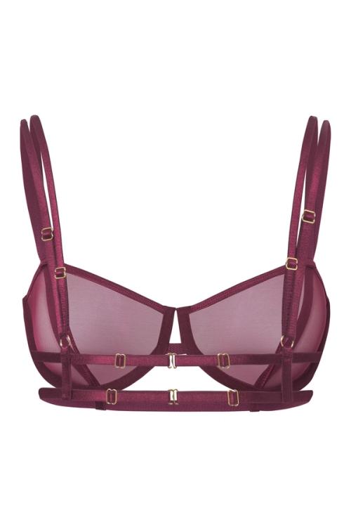 Strappy bra packshot on white background — luxury lingerie GoPackshot studio