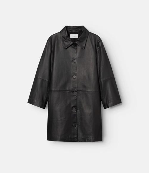 Coat flat-lay packshot on grey background — womenswear ecommerce GoPackshot