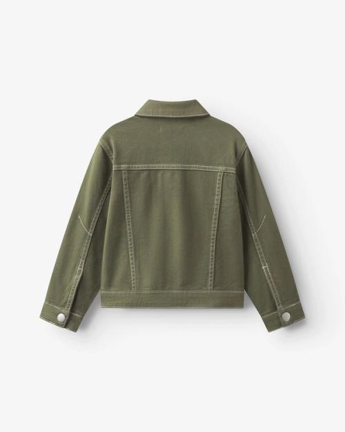 Denim jacket kids back view flat-lay — packshot GoPackshot