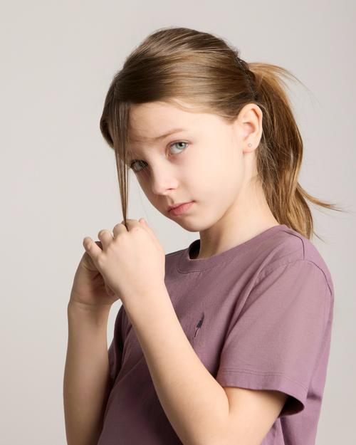 Kids t-shirt on-model photography in studio — childrenswear ecommerce GoPackshot