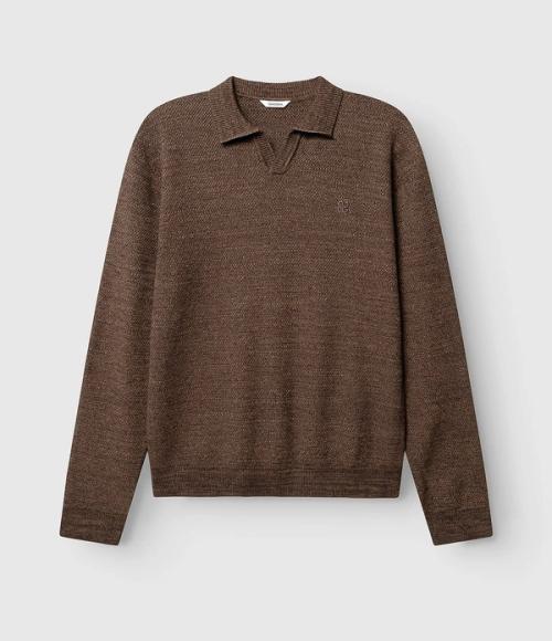 Polo sweater flat-lay packshot photography — menswear ecommerce GoPackshot