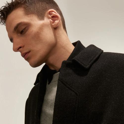 Coat on-model shoulder detail photography — menswear ecommerce GoPackshot