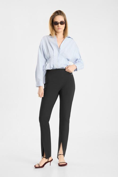 Slim trousers on-model photography with shirt styling — womenswear ecommerce GoPackshot