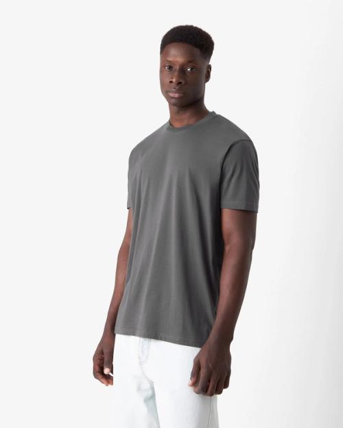 T-shirt on-model three-quarter view photography — menswear GoPackshot