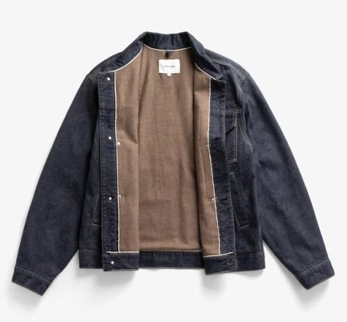 Denim jacket interior view flat-lay — studio packshot GoPackshot