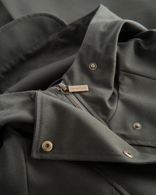 Coat collar snap button detail close-up photography — womenswear ecommerce GoPackshot