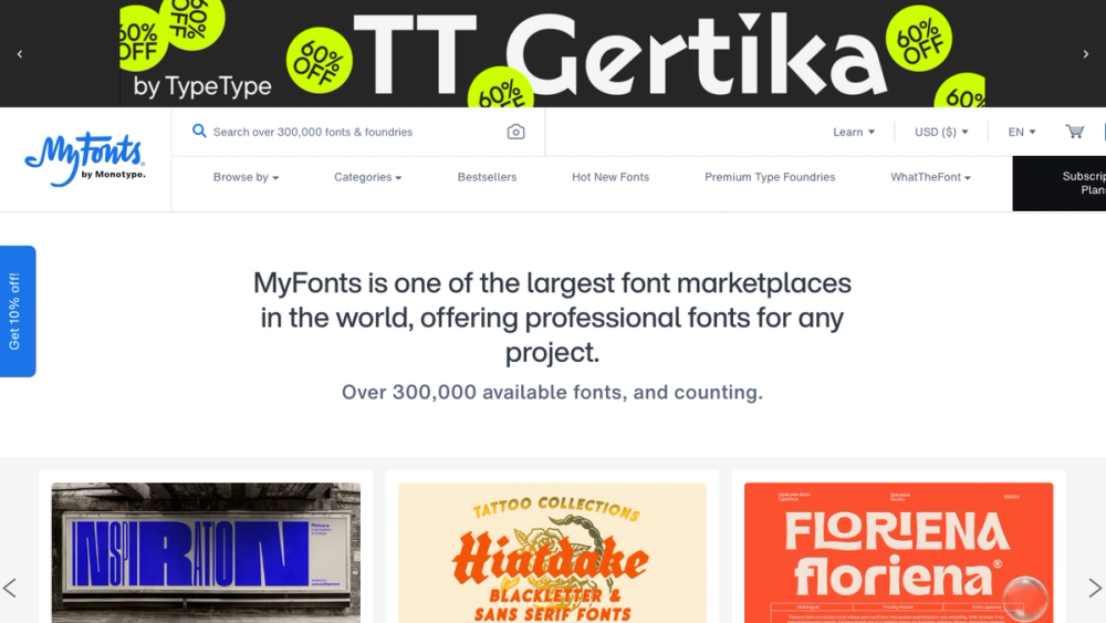 MyFonts : A large online font marketplace with diverse options.