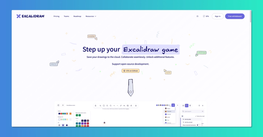 Excalidraw : A collaborative drawing tool with a hand-drawn aesthetic