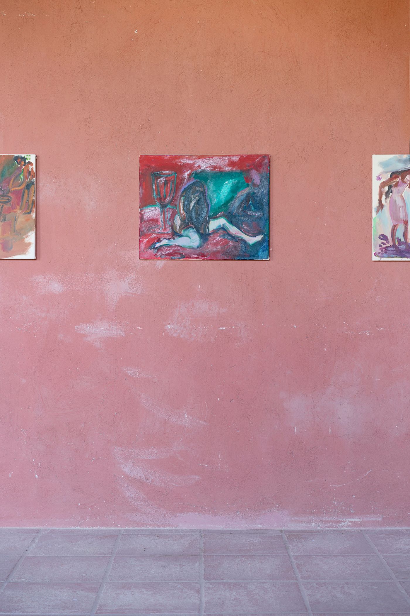 Notes on Wine - "Wheeping Girl (After Munch)" Charlott Weise, exhibition View, Cascina Gilli