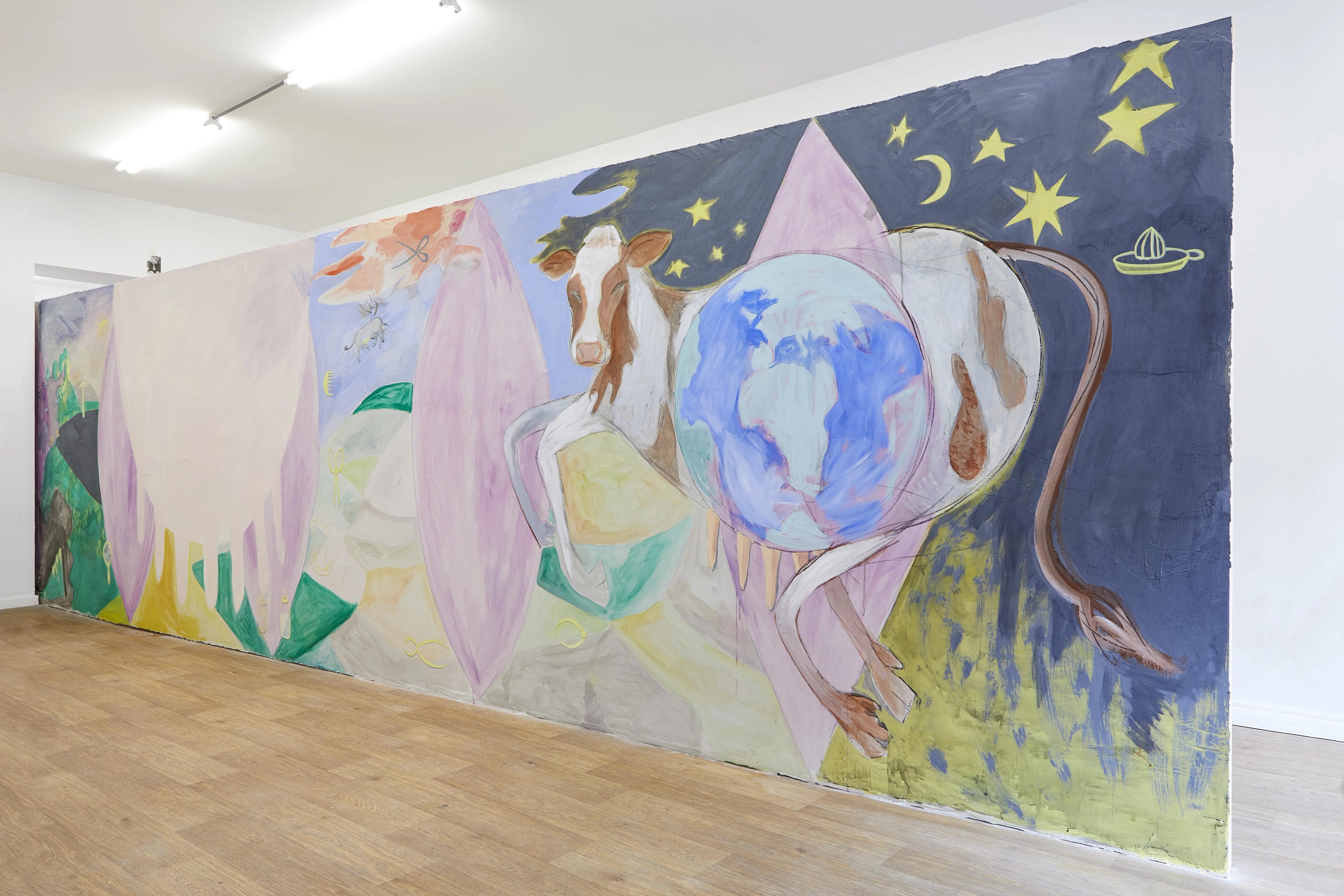 Global Cows, Damien & The Love Guru, Brussels, Belgium, Artists: Vanessa Disler, Tiziana La Melia, Nina Royle, Lucy Stein, Charlott Weise