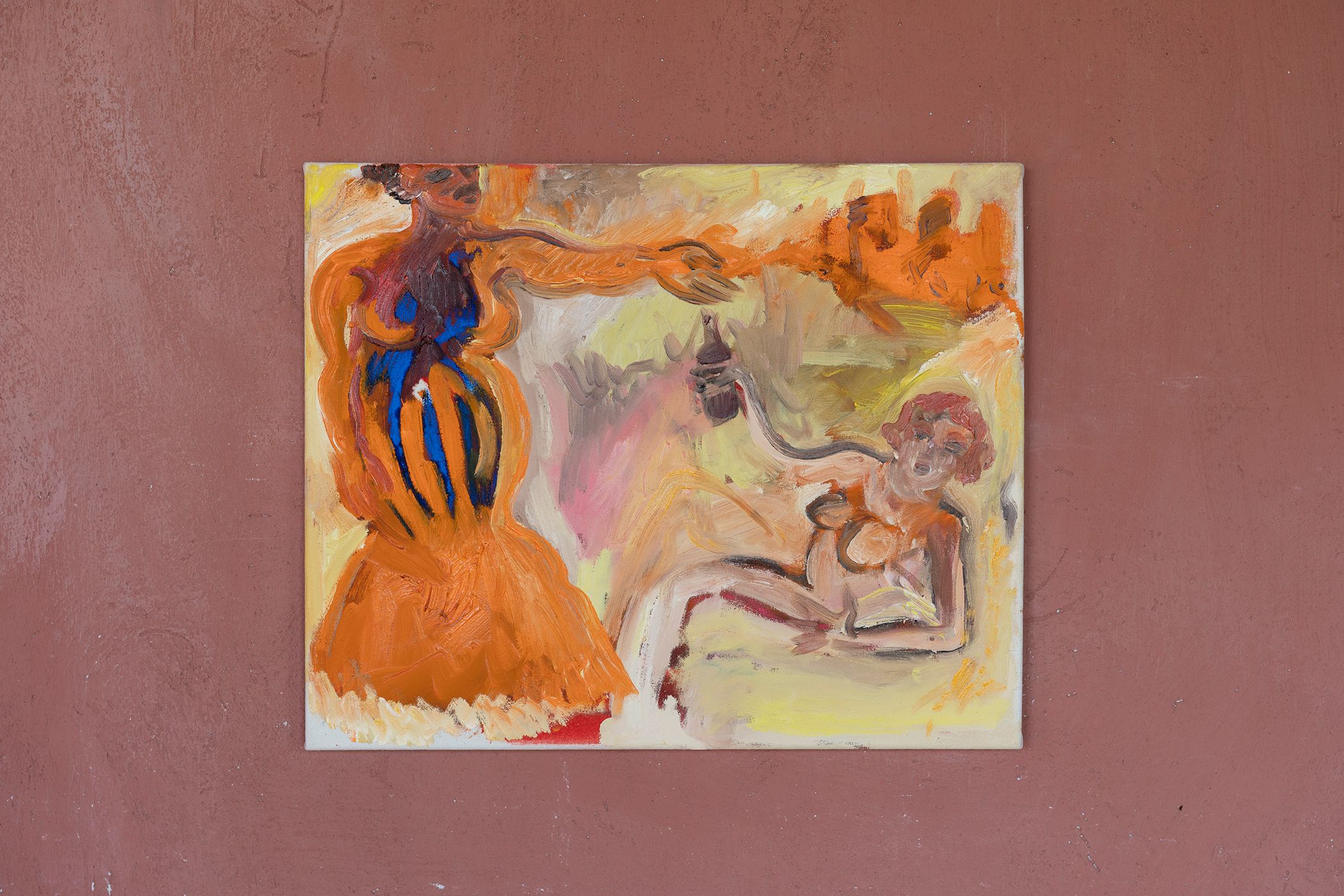 Notes on Wine - Lunch Hour (Peasant Scene) Charlott Weise, exhibition View, Cascina Gilli