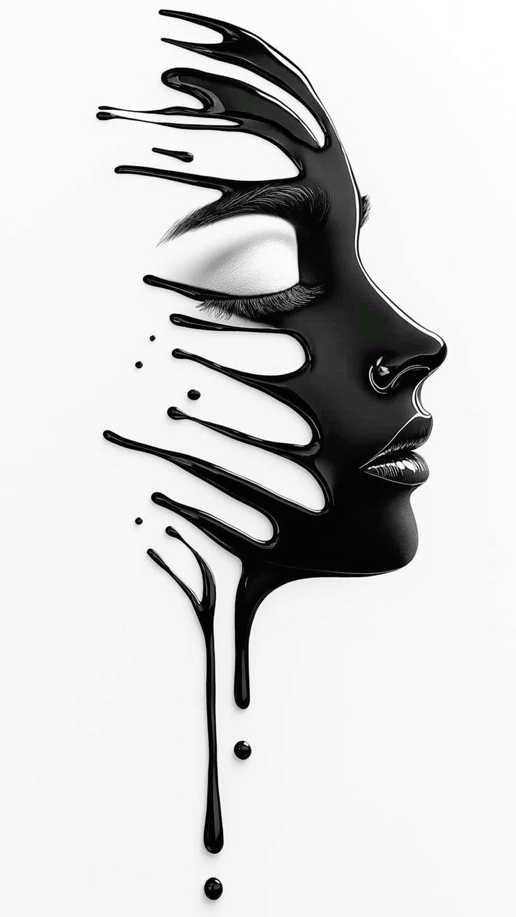 Dripping Ink Face
