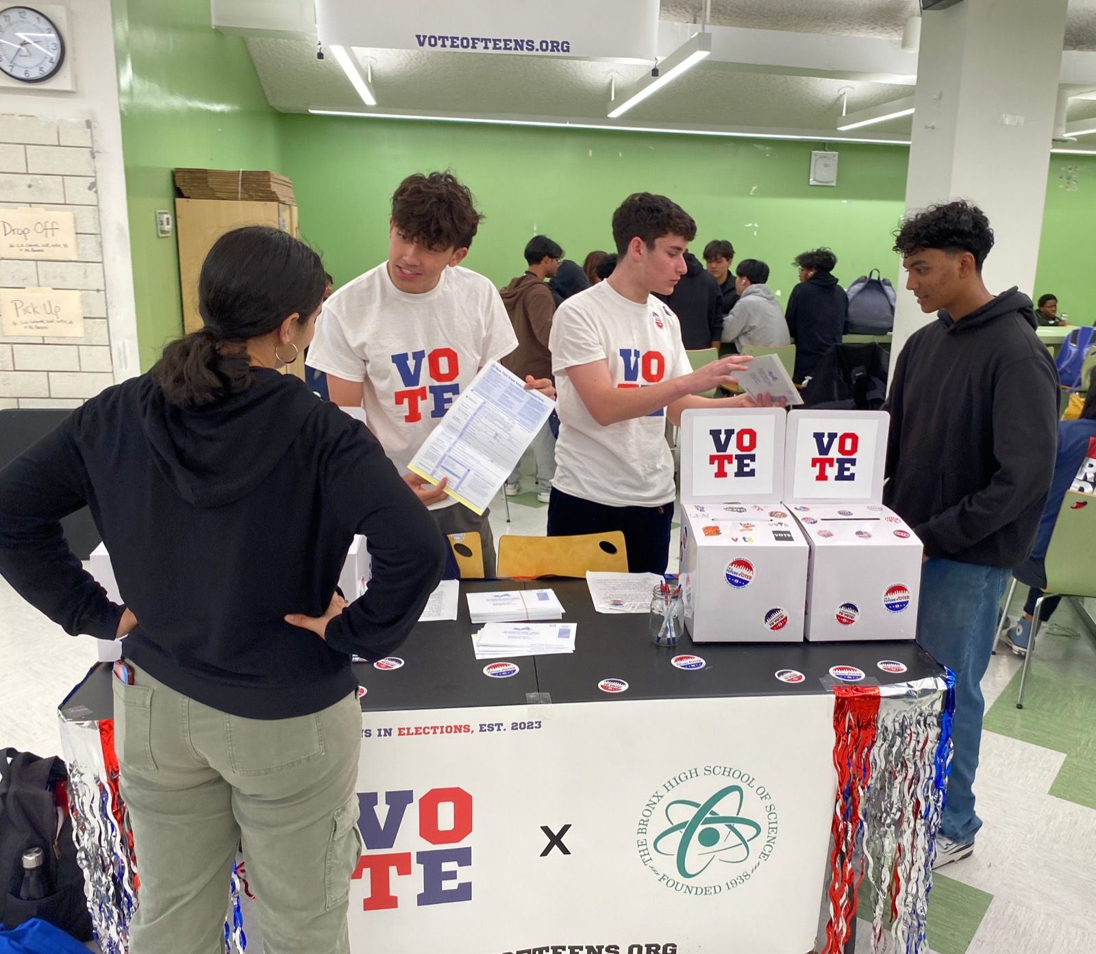 Vote of Teens students running a voter registration drive