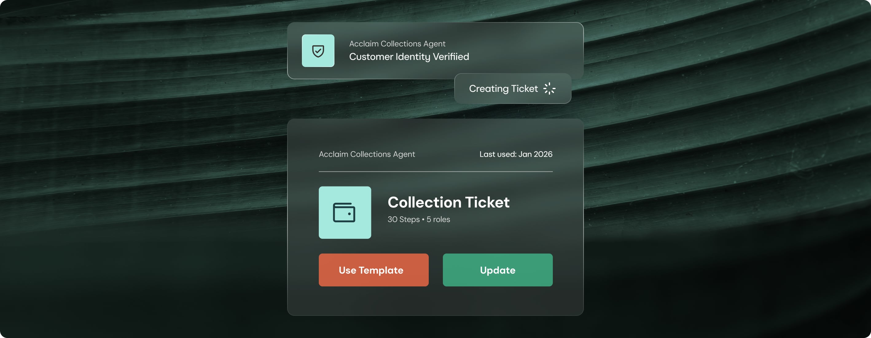 AI CX collections ticket