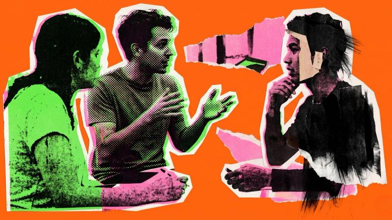 Pop-art collage illustration from Gemini_Generated depicting user acquisition managers briefing UGC creators for a mobile app marketing campaign on the Creally platform.