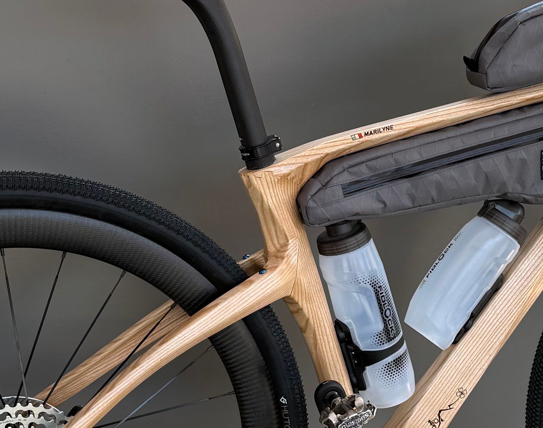 Wooden bike in forest