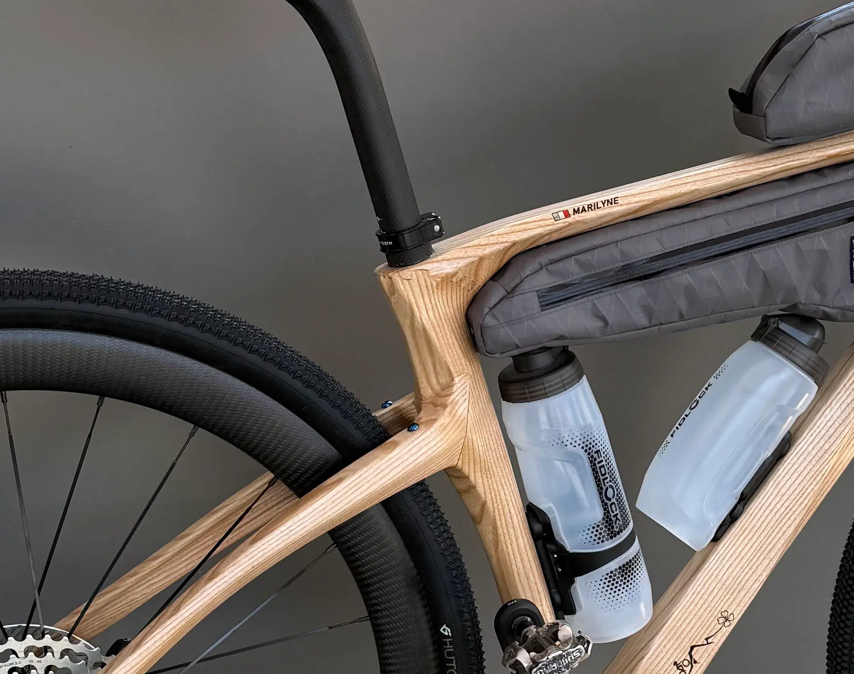 Wooden bike in forest