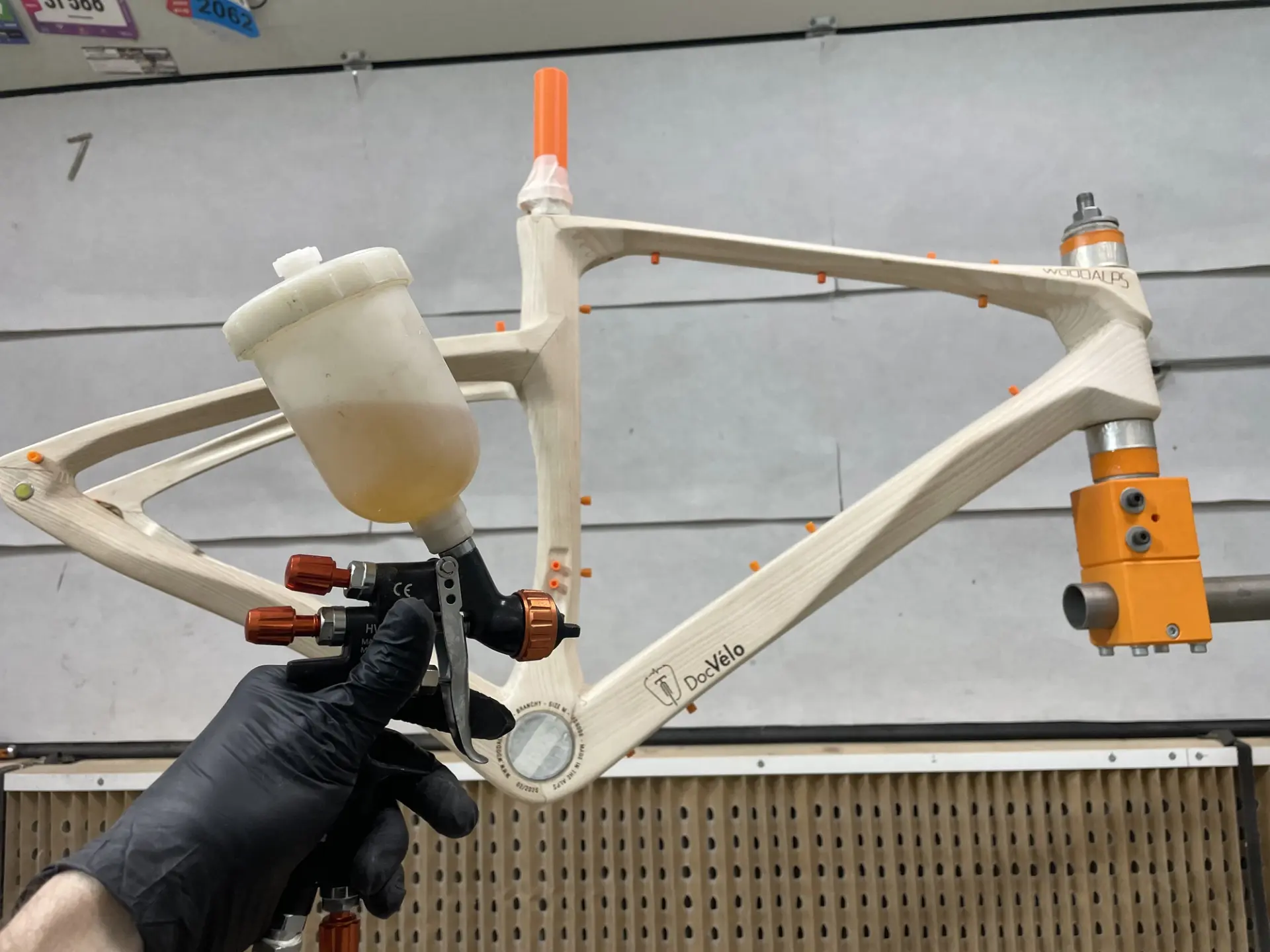 Durable wooden bike frame