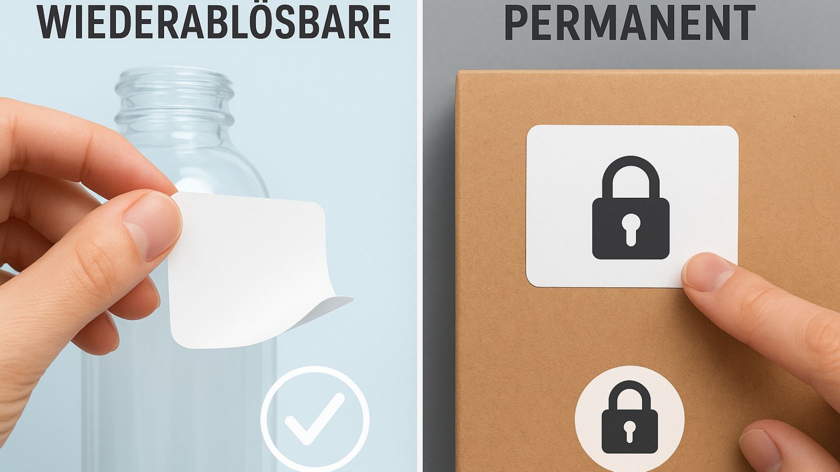 Wiederablösbare vs. permanent haftende Etiketten