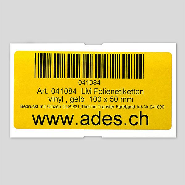 Farbige Kunststoff-Etiketten für hohe Ansprüche