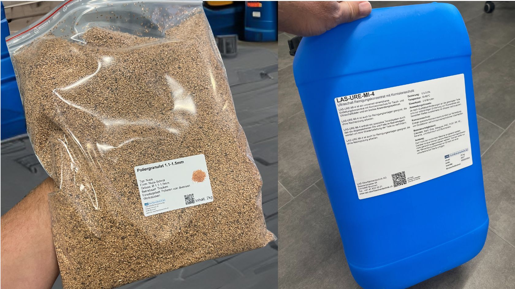 Chemieprodukte Beschriften bei der LAS Oberflächentechnik AG