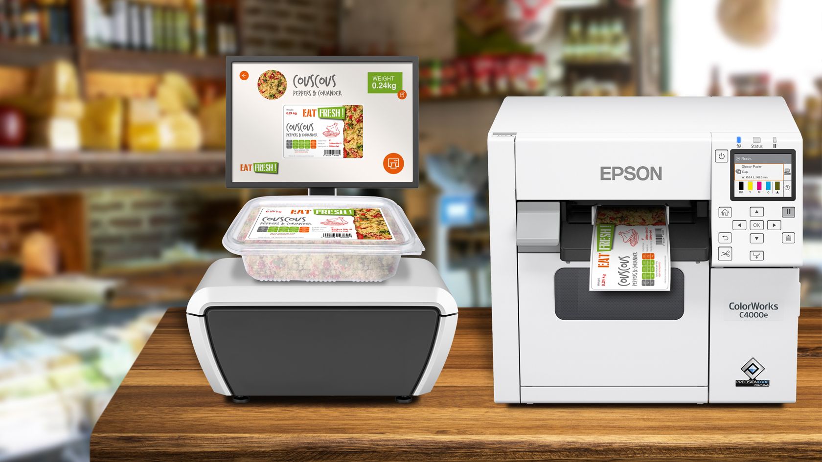 Auffallende Farbetiketten mit dem Epson C4000e