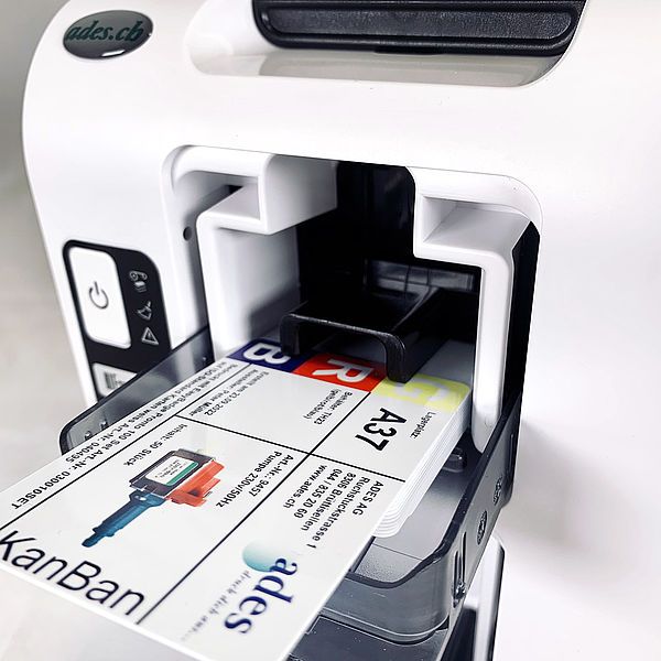 Kanban Plastikkarten bedruckt mit dem Easybade 100