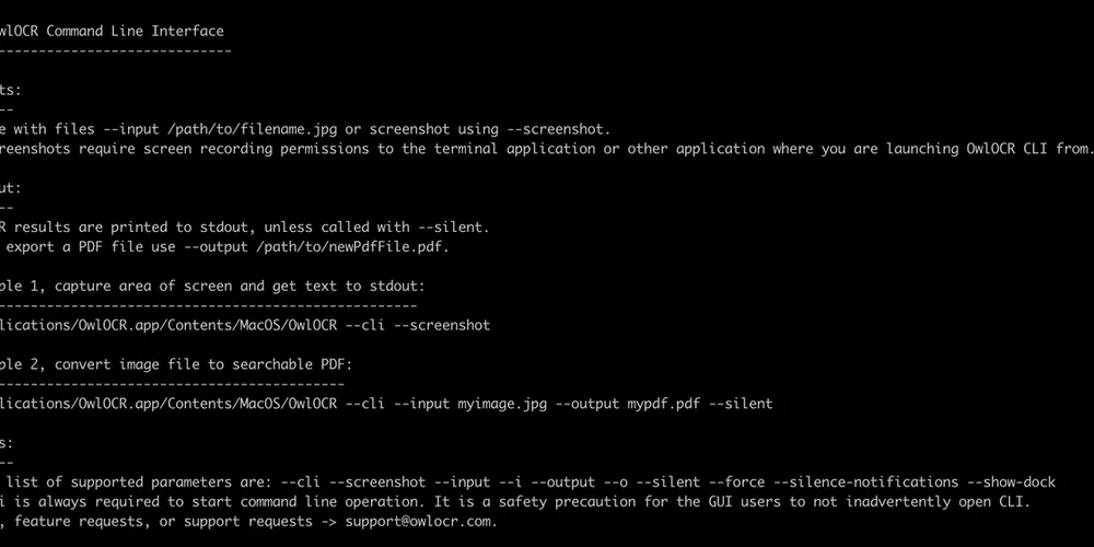 OwlOCR 5 command line interface (CLI)