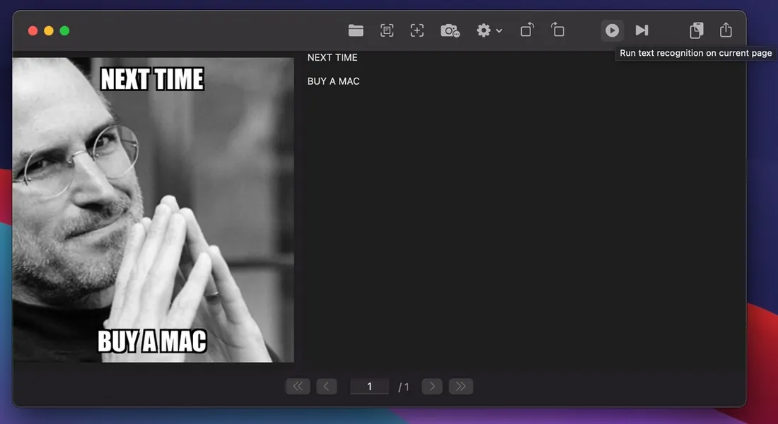 How to run OCR text recognition on an image on the Mac?