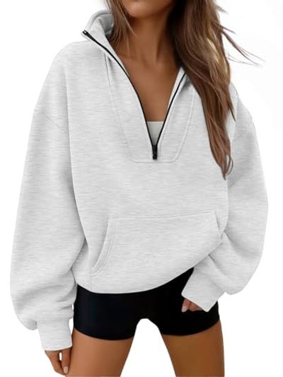 Trendy Queen Quarter-Zip Fleece Pullover Sweatshirt