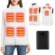 KSFJZF Women's Heated Vest with 10000mAh Power Bank, Off-White, Large