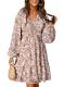 Dokotoo Long Sleeve Bohemian Floral Babydoll Dress