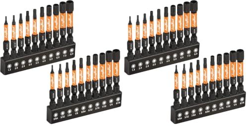 toolant Impact Hex Head Allen Wrench Drill Bit Set, 20pcs (Metric & SAE)