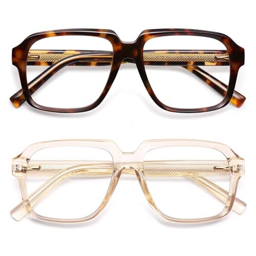 AMOMOMA Oversized Square Blue-Light Reading Glasses