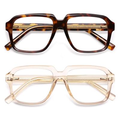 AMOMOMA Oversized Square Blue-Light Reading Glasses