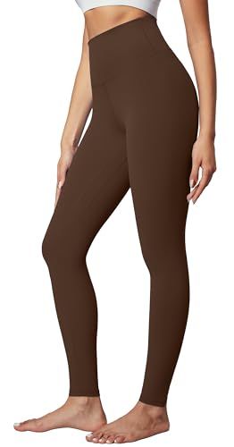 IUGA High Waisted Tummy Control Leggings, Brown