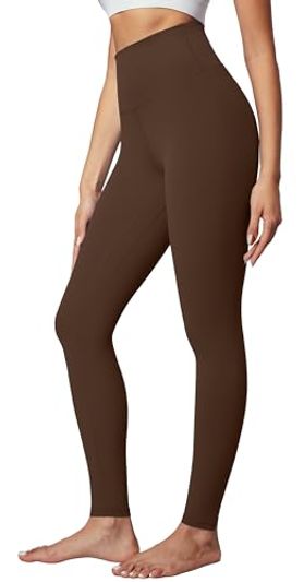 IUGA High Waisted Tummy Control Leggings, Brown