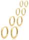 Gokeey 14K Gold-Plated Huggie Hoop Earrings, 4 Pairs