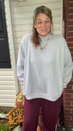 GKBK Mock Neck Oversized Cotton Sweatshirt