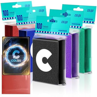 COLQU Matte Card Sleeves, 5 Colors, 500 Count