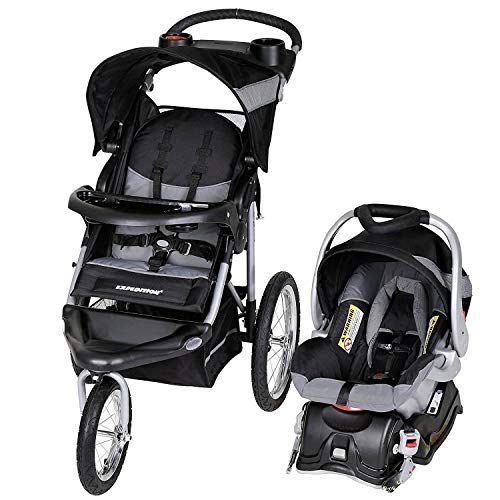 Baby Trend Expedition Jogger Travel System with EZ Flex-Loc Infant Car Seat, Millennium White