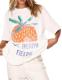Mewunan 100% Cotton Vintage Floral Graphic Oversized Tee