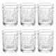 Bekith Embossed Vintage Drinking Glasses, 9.5 oz, Set of 6